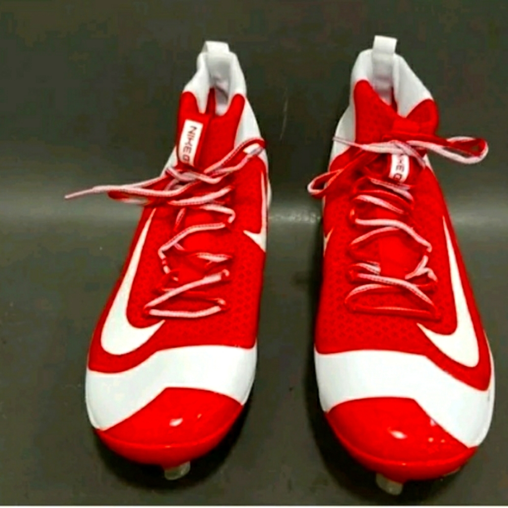 🆕 Nike Air Huarache 2Kfilth Elite Mid Red & White Metal Baseball Cleats Size 13